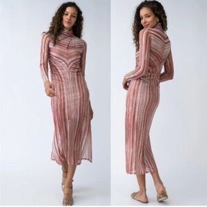 Adrienne Landau Onyx Swirl Bodycon Midi Dress